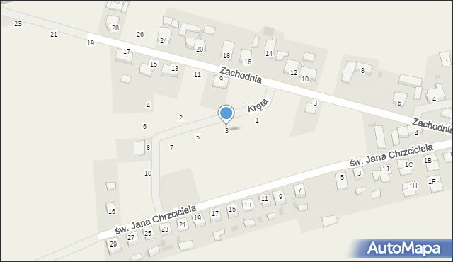 Lasocice, Kręta, 3, mapa Lasocice