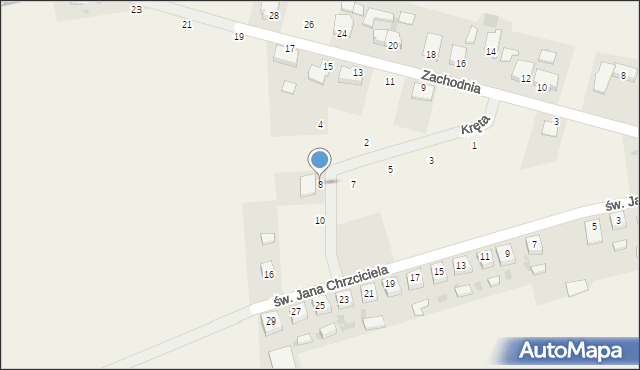 Lasocice, Kręta, 8, mapa Lasocice