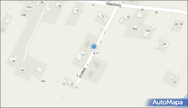 Łazieniec, Krótka, 5, mapa Łazieniec