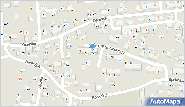 Łaziska Górne, Króla Jana III Sobieskiego, 7a, mapa Łaziska Górne