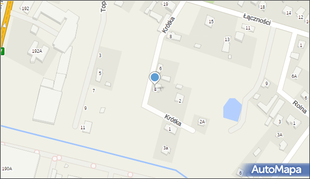 Łazy, Krótka, 4, mapa Łazy