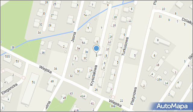 Łazy, Kryształowa, 3, mapa Łazy