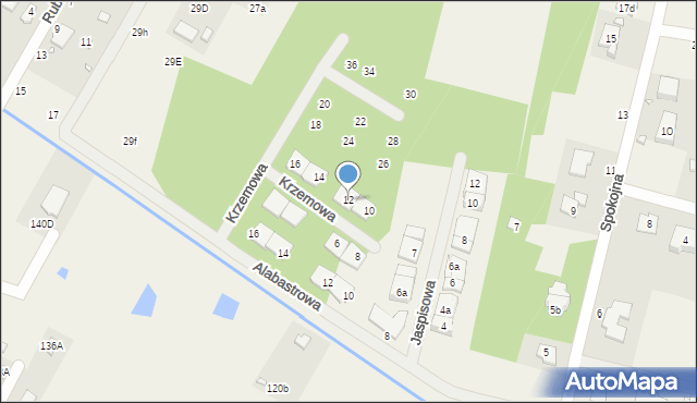 Łazy, Krzemowa, 12, mapa Łazy