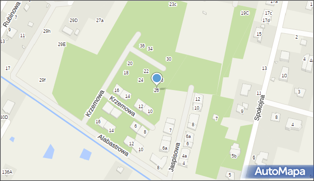 Łazy, Krzemowa, 26, mapa Łazy
