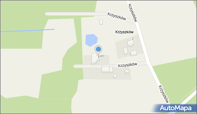 Łazy Wielkie, Krzyszków, 1, mapa Łazy Wielkie