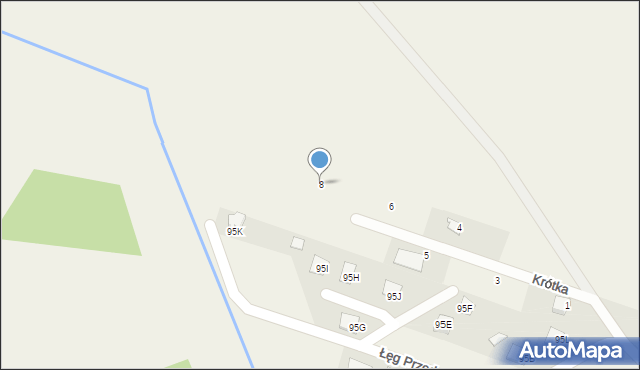 Łęg Przedmiejski, Krótka, 8, mapa Łęg Przedmiejski