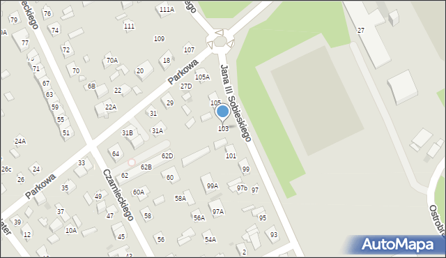 Legionowo, Króla Jana III Sobieskiego, 103, mapa Legionowo