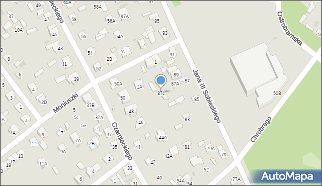 Legionowo, Króla Jana III Sobieskiego, 87c, mapa Legionowo