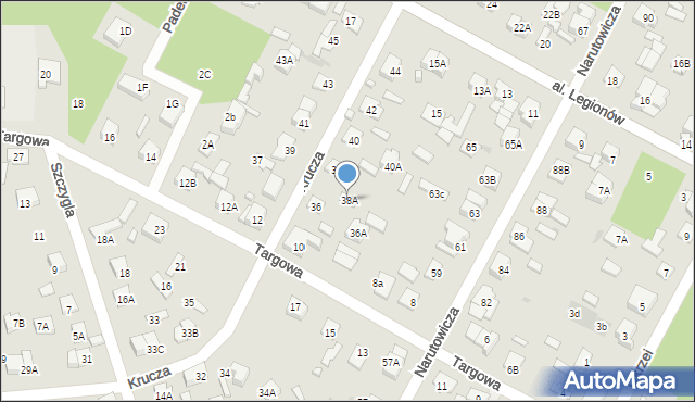 Legionowo, Krucza, 38A, mapa Legionowo