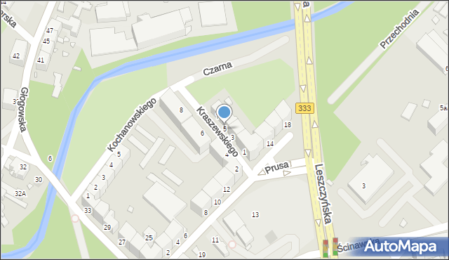 Legnica, Kraszewskiego Józefa Ignacego, 5, mapa Legnicy