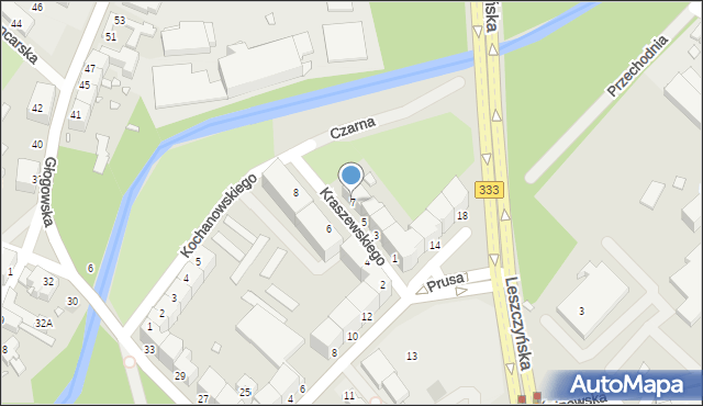 Legnica, Kraszewskiego Józefa Ignacego, 7, mapa Legnicy