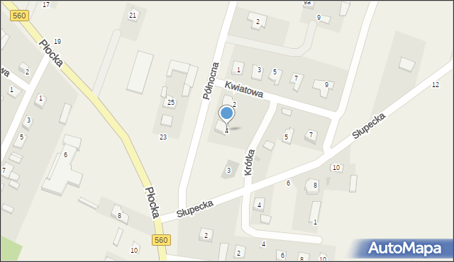 Lelice, Krótka, 4, mapa Lelice