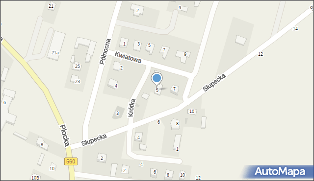 Lelice, Krótka, 5, mapa Lelice