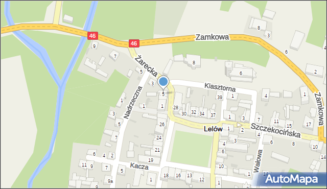 Lelów, Krótka, 5, mapa Lelów