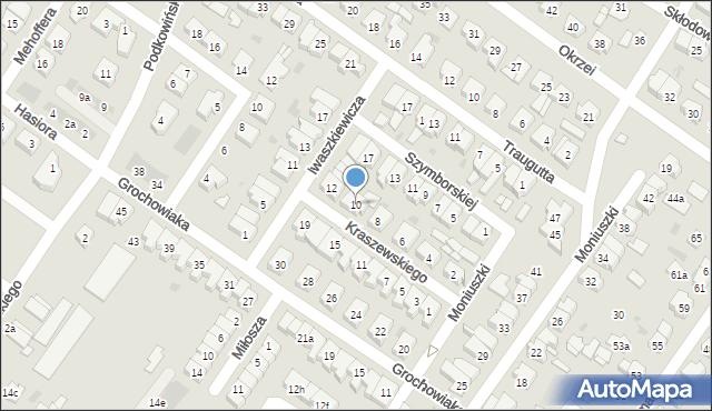 Leszno, Kraszewskiego Józefa Ignacego, 10, mapa Leszno