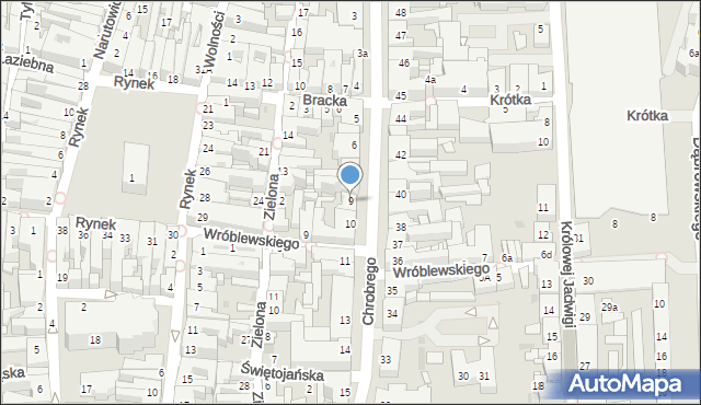 Leszno, Króla Bolesława Chrobrego, 9, mapa Leszno