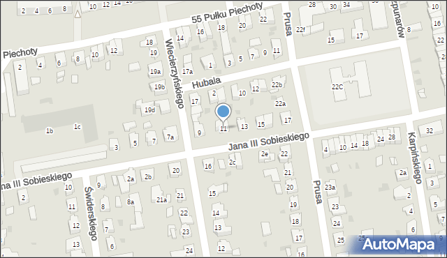 Leszno, Króla Jana III Sobieskiego, 11, mapa Leszno