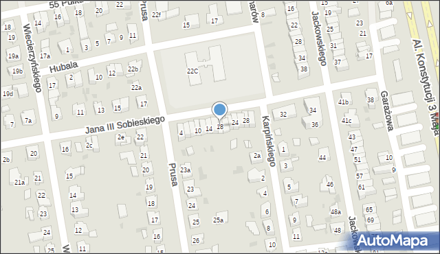 Leszno, Króla Jana III Sobieskiego, 18, mapa Leszno