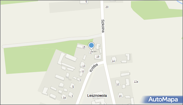 Lesznowola, Krótka, 17, mapa Lesznowola