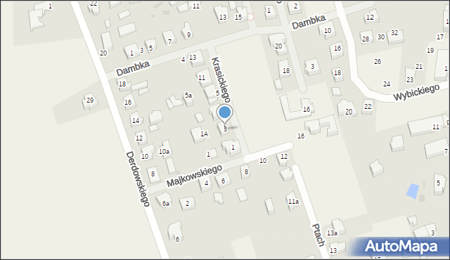 Leźno, Krasickiego, 3, mapa Leźno