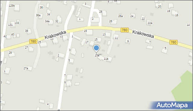 Libiąż, Krakowska, 13a, mapa Libiąż