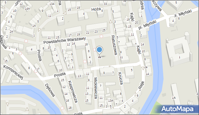 Lidzbark Warmiński, Krzywa, 4a, mapa Lidzbark Warmiński