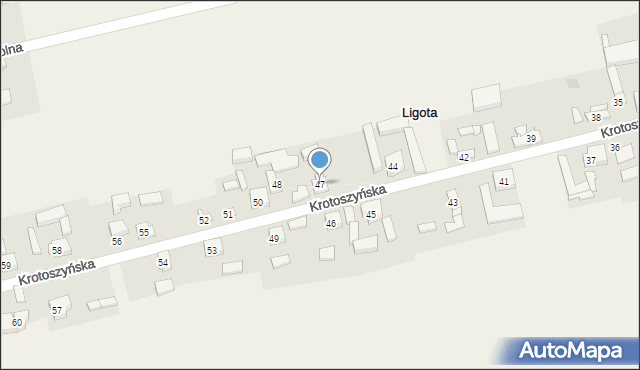 Ligota, Krotoszyńska, 47, mapa Ligota
