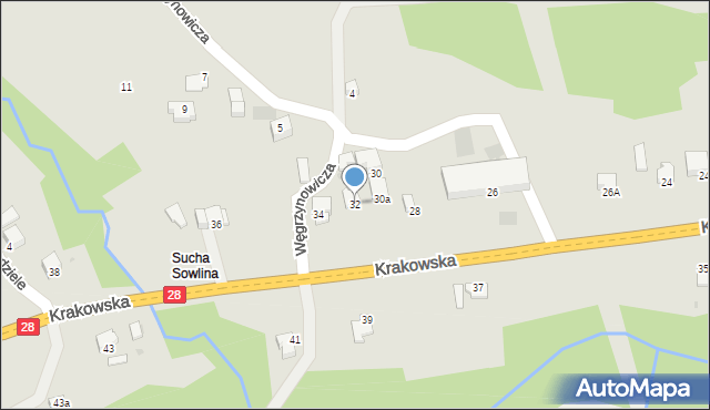 Limanowa, Krakowska, 32, mapa Limanowa