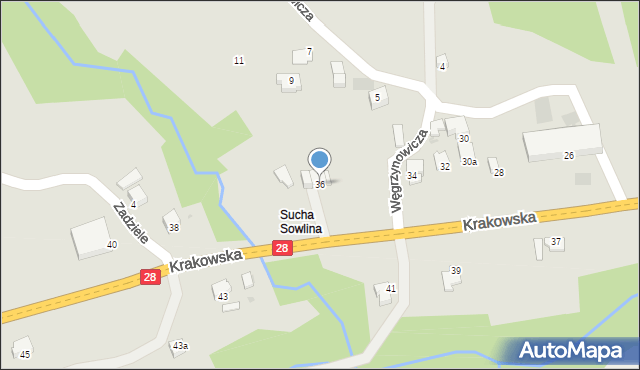 Limanowa, Krakowska, 36, mapa Limanowa