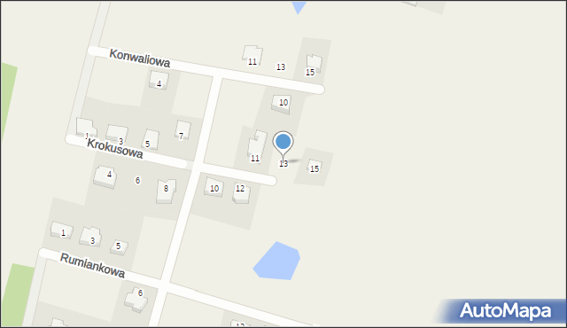 Linowiec, Krokusowa, 13, mapa Linowiec