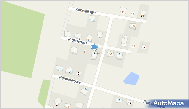 Linowiec, Krokusowa, 8, mapa Linowiec