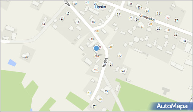 Lipsko, Kręta, 21a, mapa Lipsko