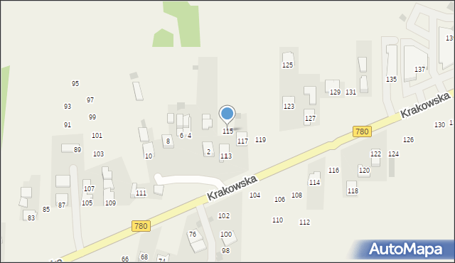 Liszki, Krakowska, 115, mapa Liszki