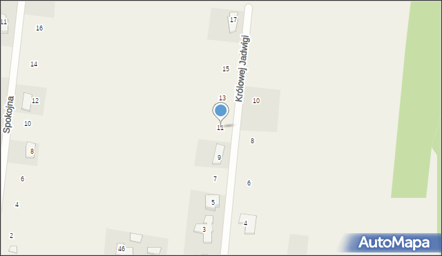 Liszyno, Królowej Jadwigi, 11, mapa Liszyno