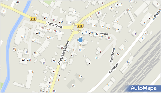 Łobez, Kraszewskiego, 1f, mapa Łobez