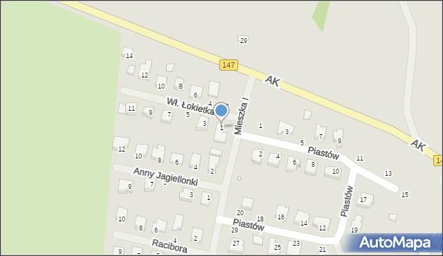 Łobez, Króla Władysława Łokietka, 1, mapa Łobez