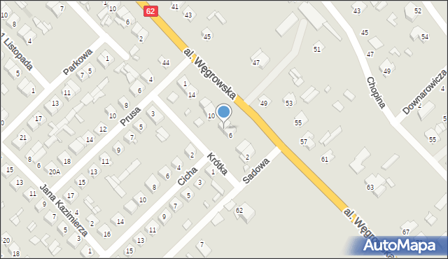 Łochów, Krótka, 8, mapa Łochów