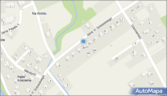 Łodygowice, Króla Jana III Sobieskiego, 16, mapa Łodygowice