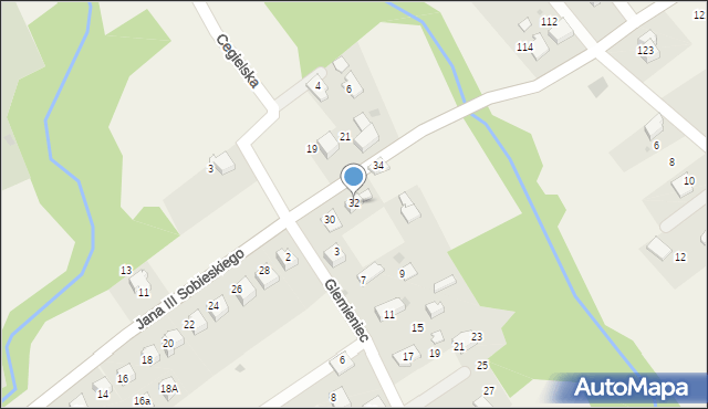 Łodygowice, Króla Jana III Sobieskiego, 32, mapa Łodygowice