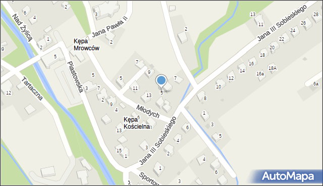 Łodygowice, Króla Jana III Sobieskiego, 5, mapa Łodygowice