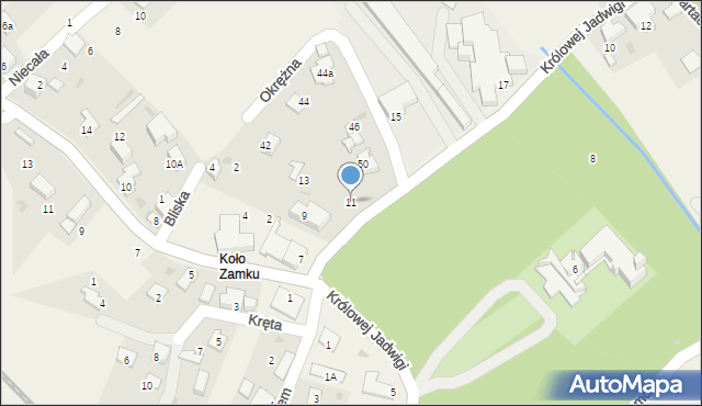 Łodygowice, Królowej Jadwigi, 11, mapa Łodygowice