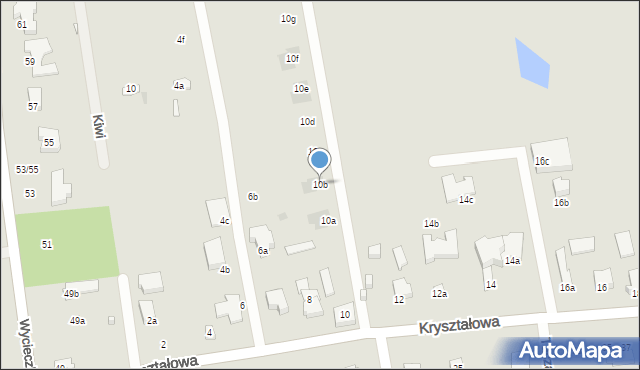 Łódź, Kryształowa, 10b, mapa Łodzi