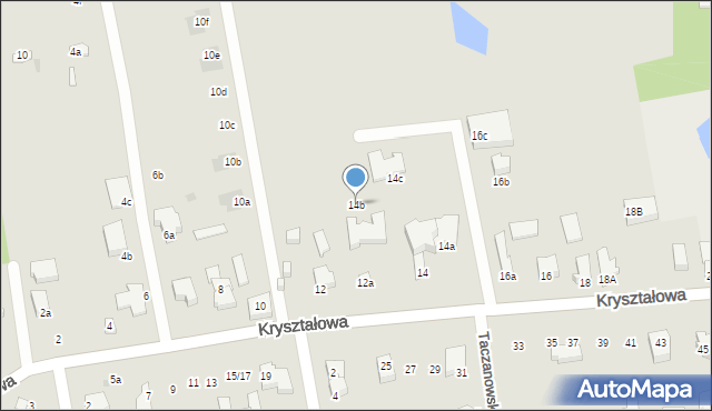 Łódź, Kryształowa, 14b, mapa Łodzi