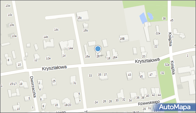 Łódź, Kryształowa, 16, mapa Łodzi