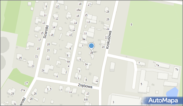 Łódź, Krokusowa, 18, mapa Łodzi