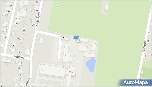 Łódź, Krokusowa, 1a, mapa Łodzi