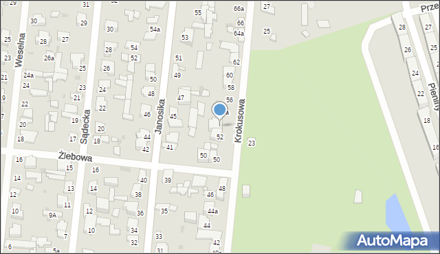 Łódź, Krokusowa, 54, mapa Łodzi