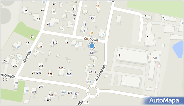 Łódź, Krokusowa, 6/8, mapa Łodzi