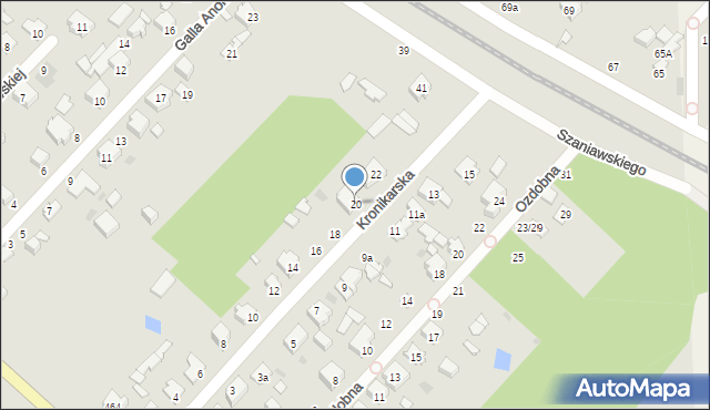 Łódź, Kronikarska, 20, mapa Łodzi