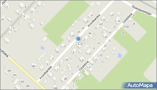 Łódź, Kronikarska, 7, mapa Łodzi